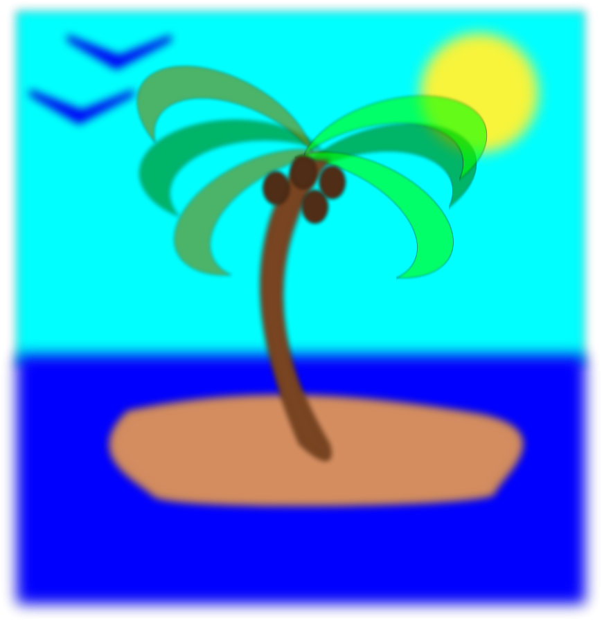 Tropical Island Cartoon PNG with transparent background