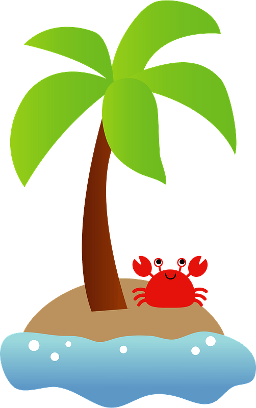 Tropical_ Island_ Cartoon_ Vector PNG with transparent background