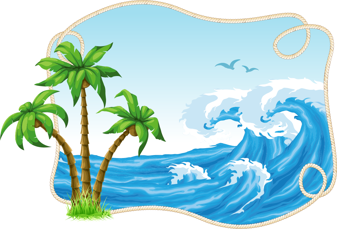 Tropical_ Island_ Fantasy_ Frame PNG with transparent background