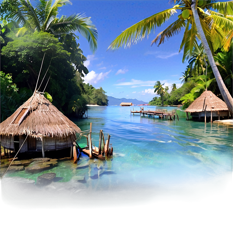 Tropical Island Fishing Village Png 44