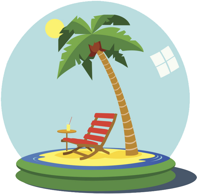 Tropical Island Vacation Concept PNG with transparent background