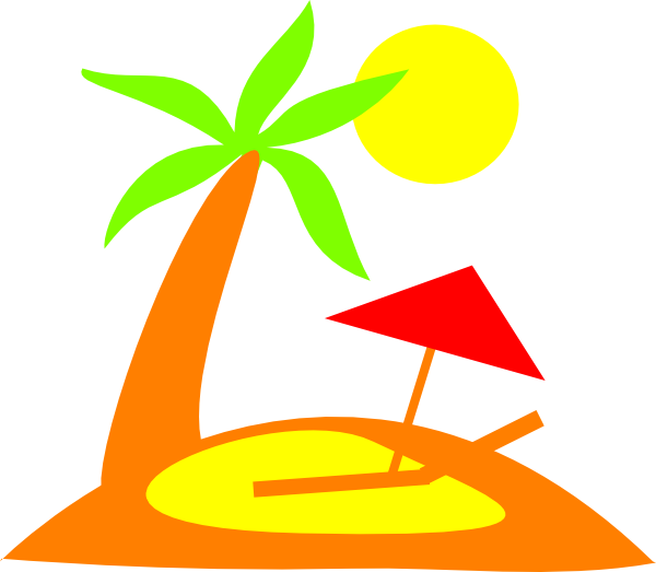 Tropical Island Vector Illustration PNG with transparent background