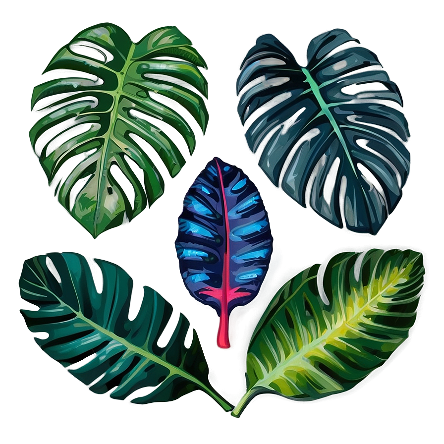 Tropical Leaf Composition Png Vhn91