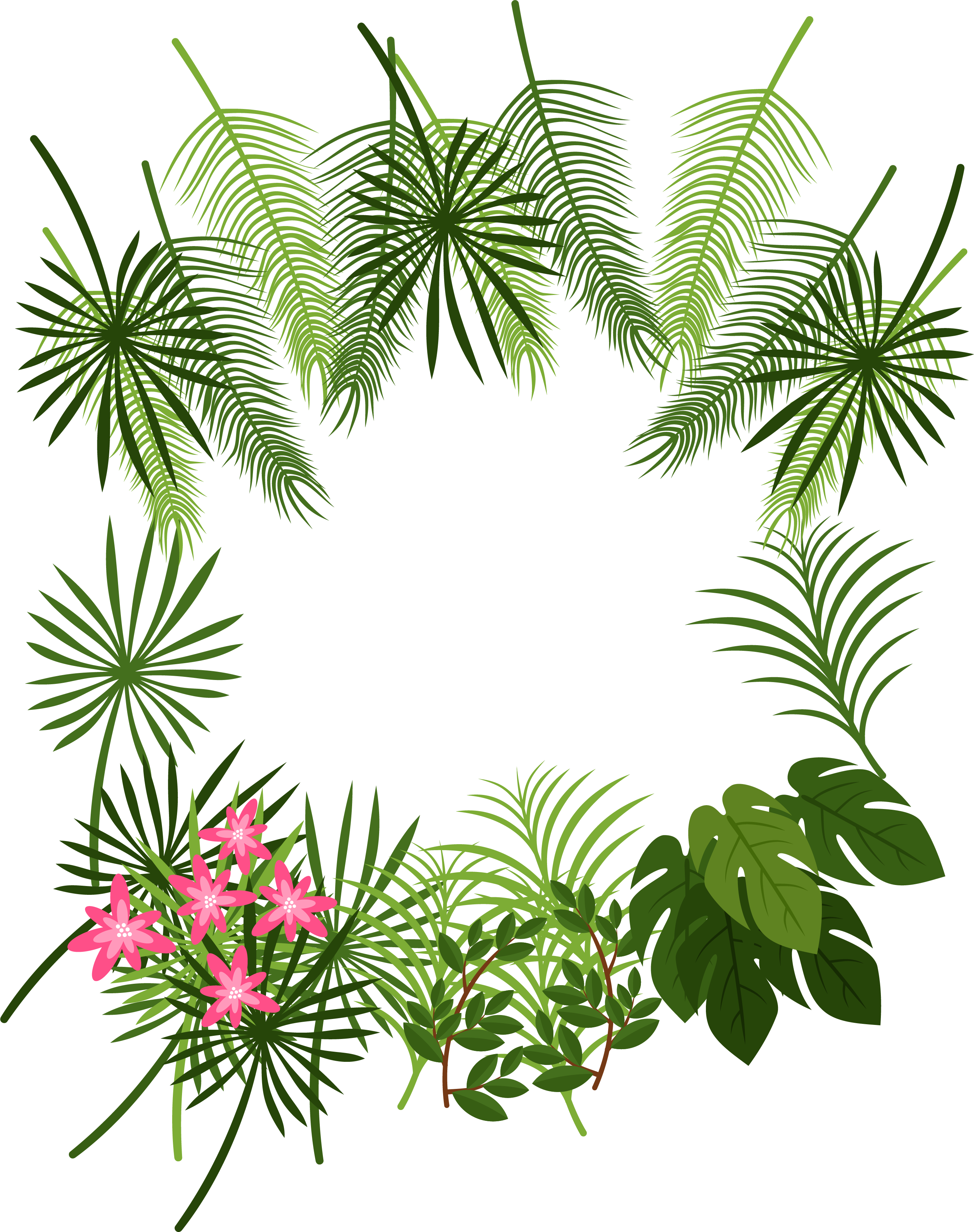 Tropical_ Leaf_ Frame_ Vector