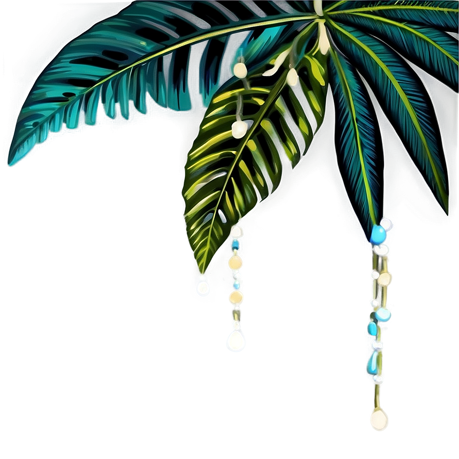 Tropical Leaf Ornament Png 83