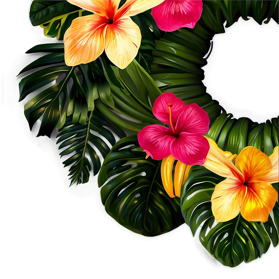 Tropical Leaves Wreath Png Yte