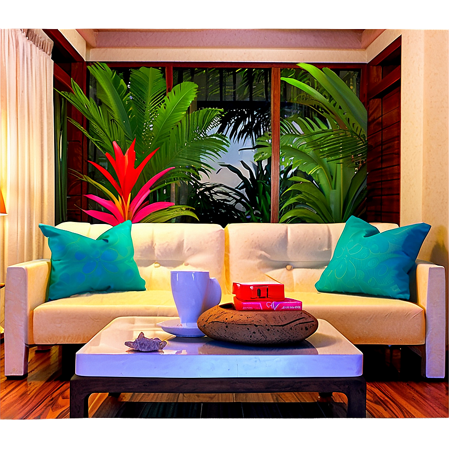 Tropical Living Room Escape Png Mui