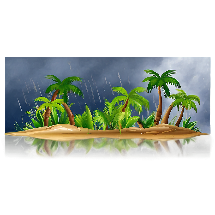 Tropical Monsoon Scene Png Ipj