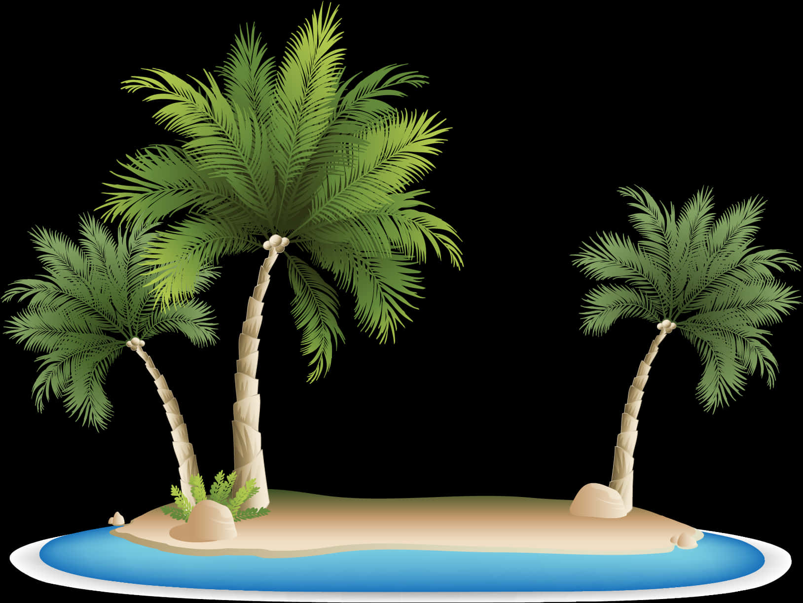 Transparent Tropical Tree Png - Palm Tree Island Png, Png Download PNG with transparent background