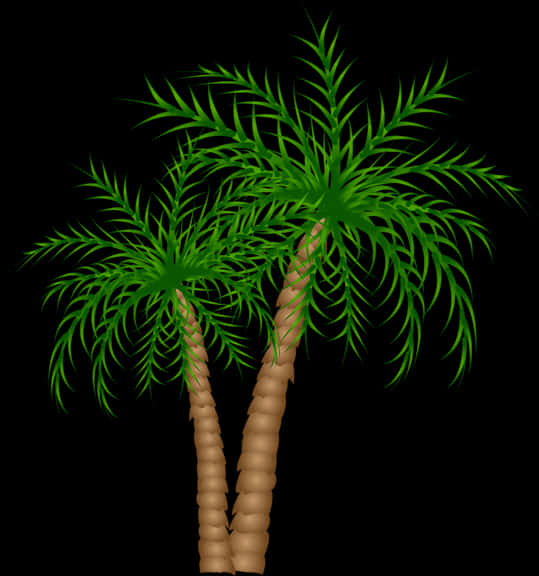 Tropical Palm Trees Illustration PNG with transparent background