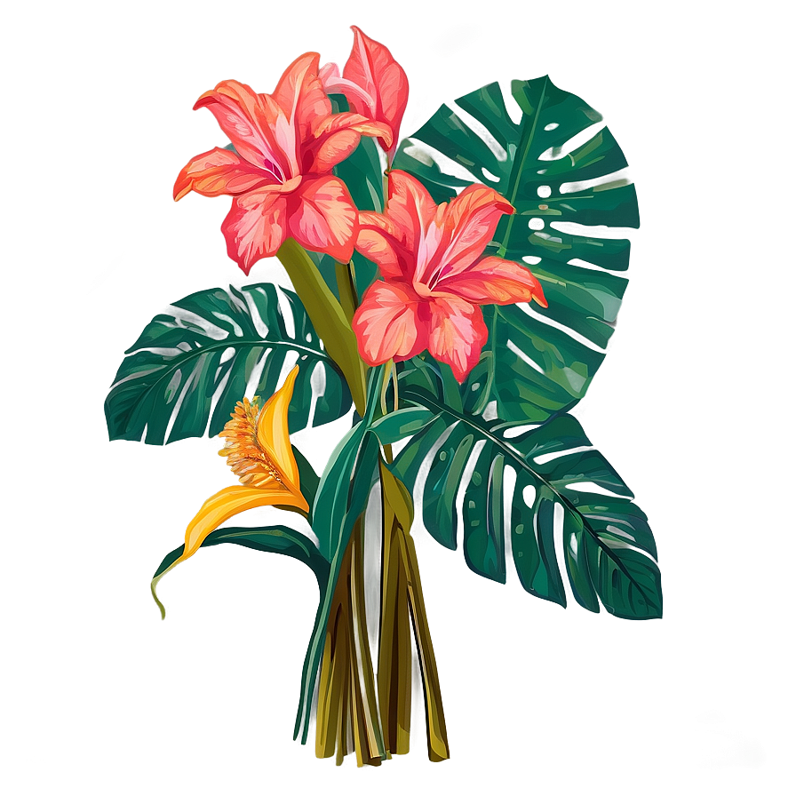 Tropical Plant Bouquet Png 06252024