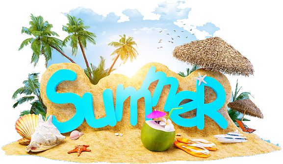 Summer Holiday Beach Vacation Two Free Frame Clipart - Summer Holiday Clip Art Png, Transparent Png PNG with transparent background