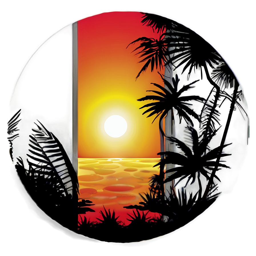 Tropical Sunset Silhouette Png 06112024