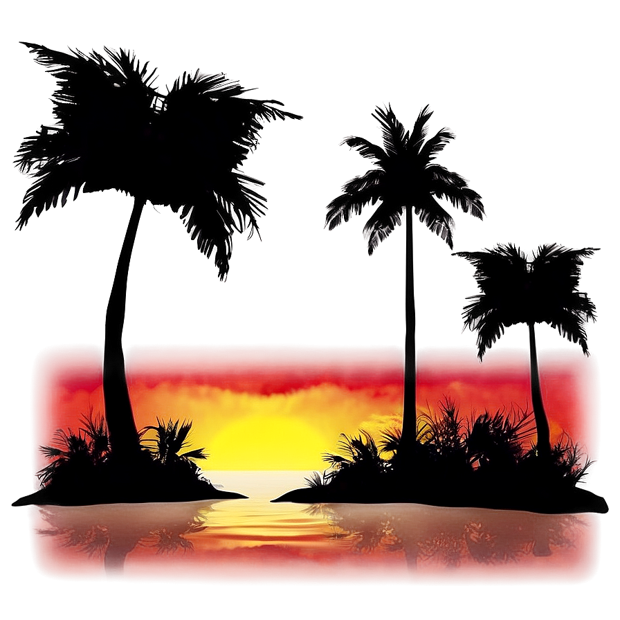 Tropical Sunset Silhouette Png Oxp