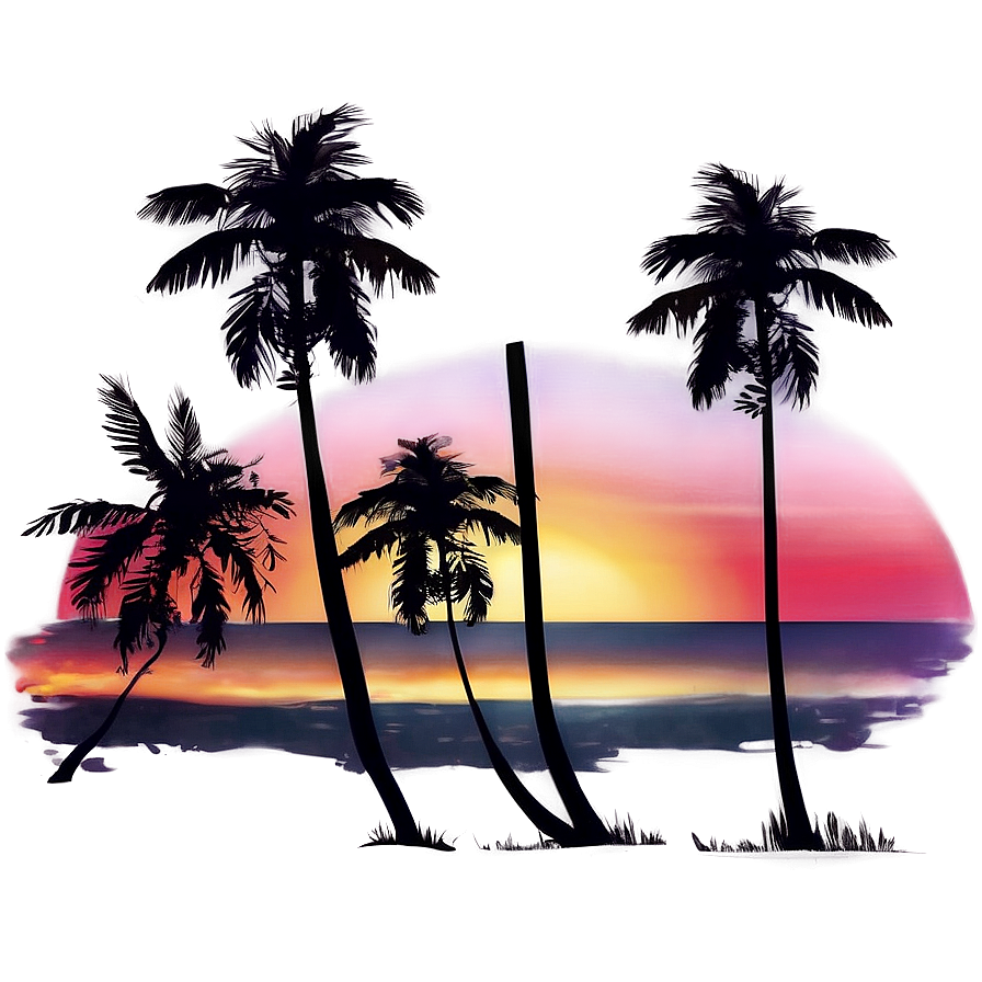 Tropical Sunset Silhouette Png Vdb28