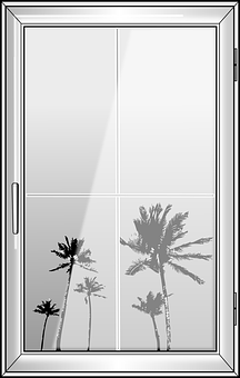 Tropical View Window PNG with transparent background