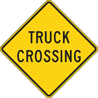 Truck Crossing Sign PNG with transparent background