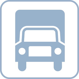 Truck Symbol Blue Sign PNG with transparent background