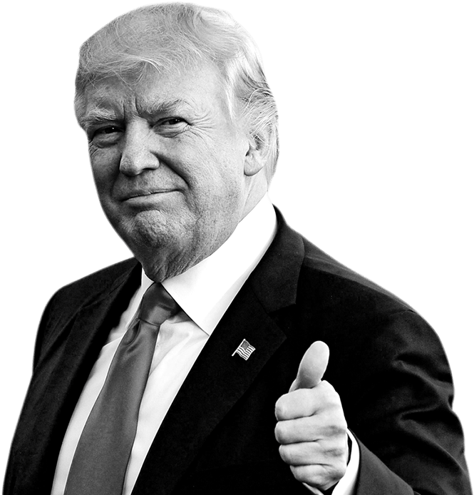 Trump Thumbs Up Png - Trump Black And White Transparent, Png Download PNG with transparent background