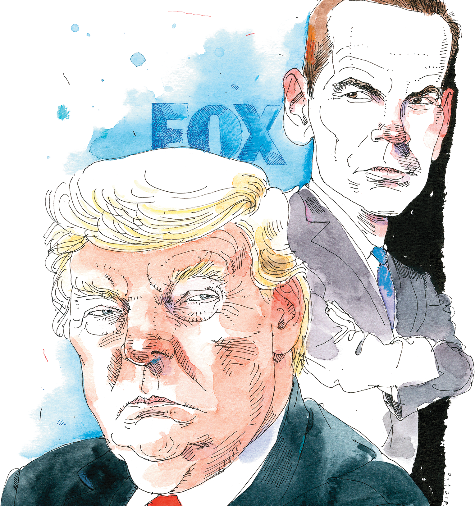 Trumpand Fox News Caricature