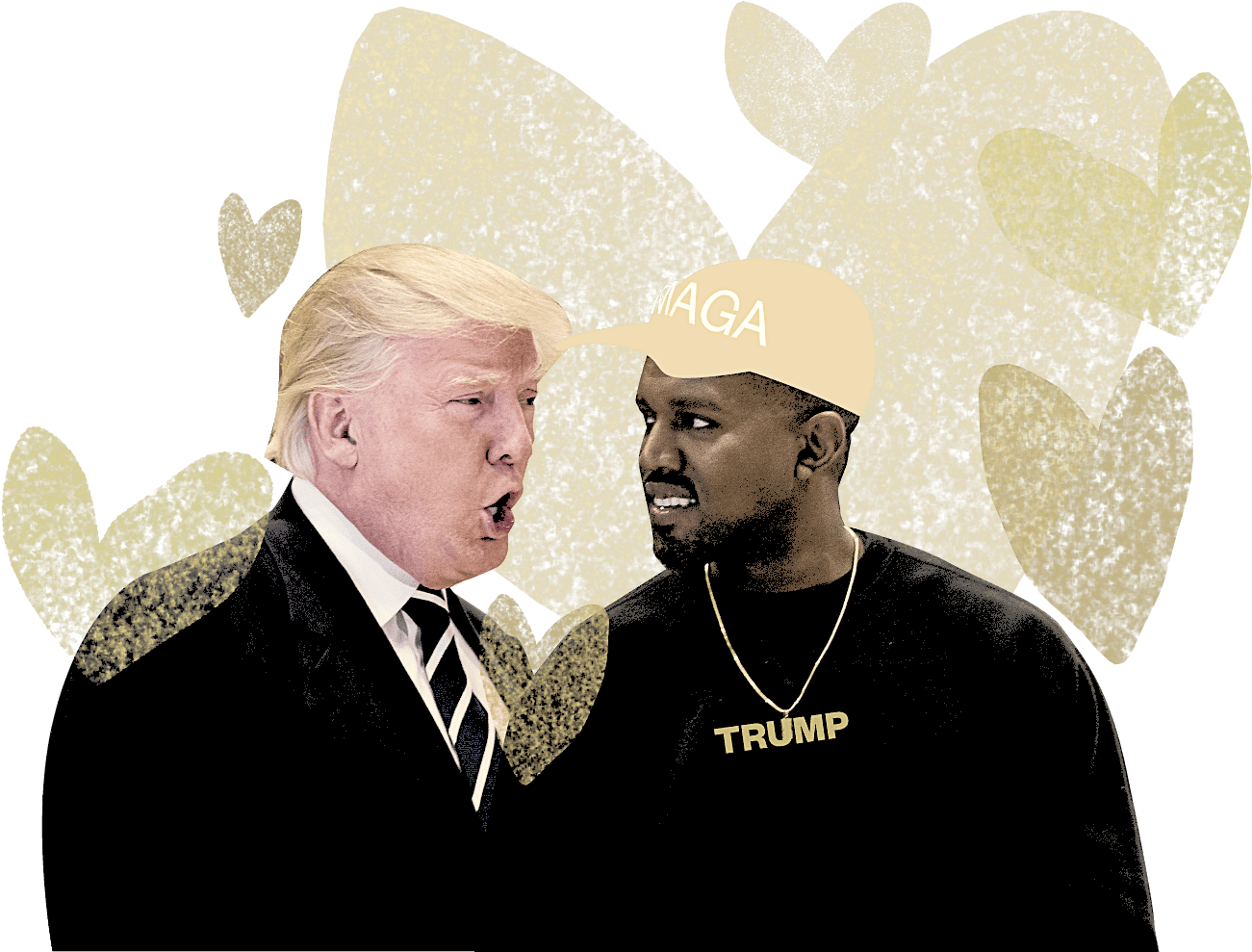 Trumpand Kanye M A G A Moment PNG image with a transparent background, free high-resolution download