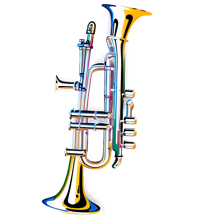 Trumpet With Musical Notes Png Snh