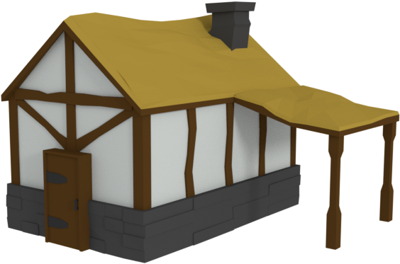 Tudor Style Cartoon House PNG with transparent background