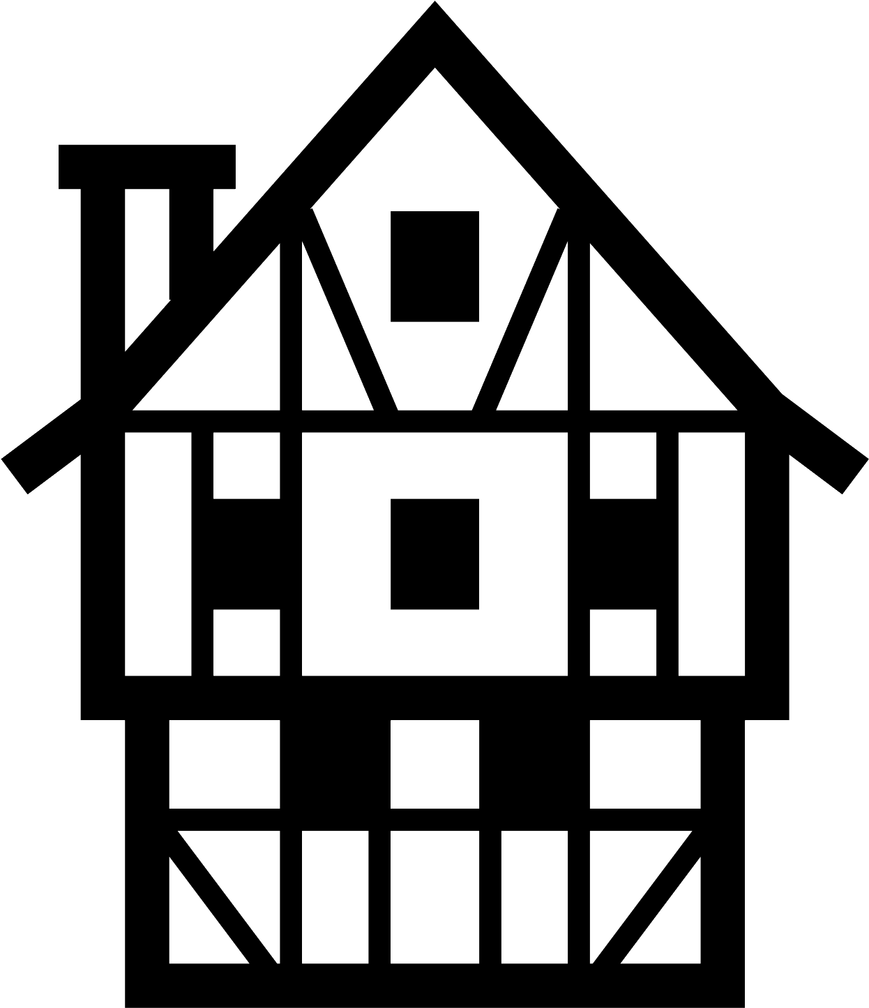 Tudor Style House Icon PNG with transparent background