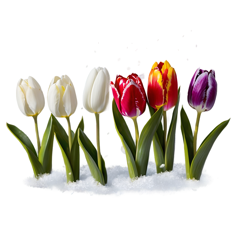 Tulips Under Snow Png Nvp