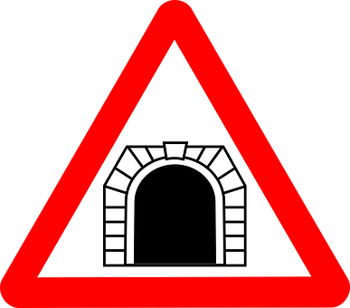 Tunnel_ Warning_ Sign PNG with transparent background