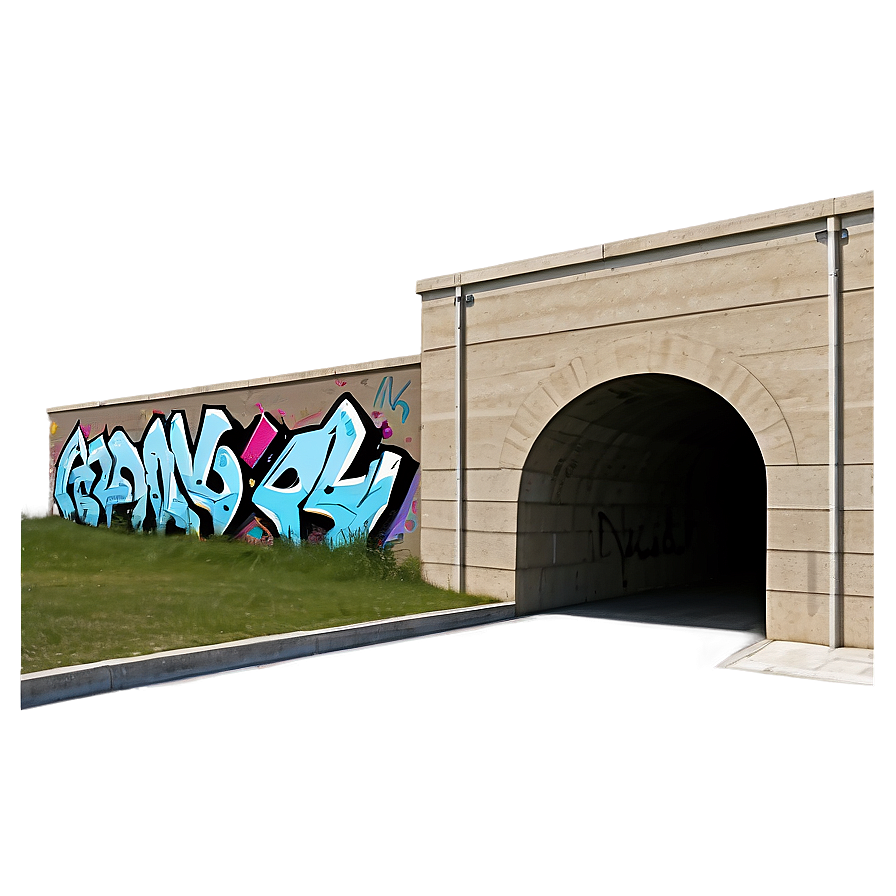 Tunnel With Graffiti Walls Png 06242024