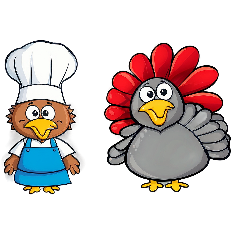 Turkey Cartoon In Chef Hat Png Hqf