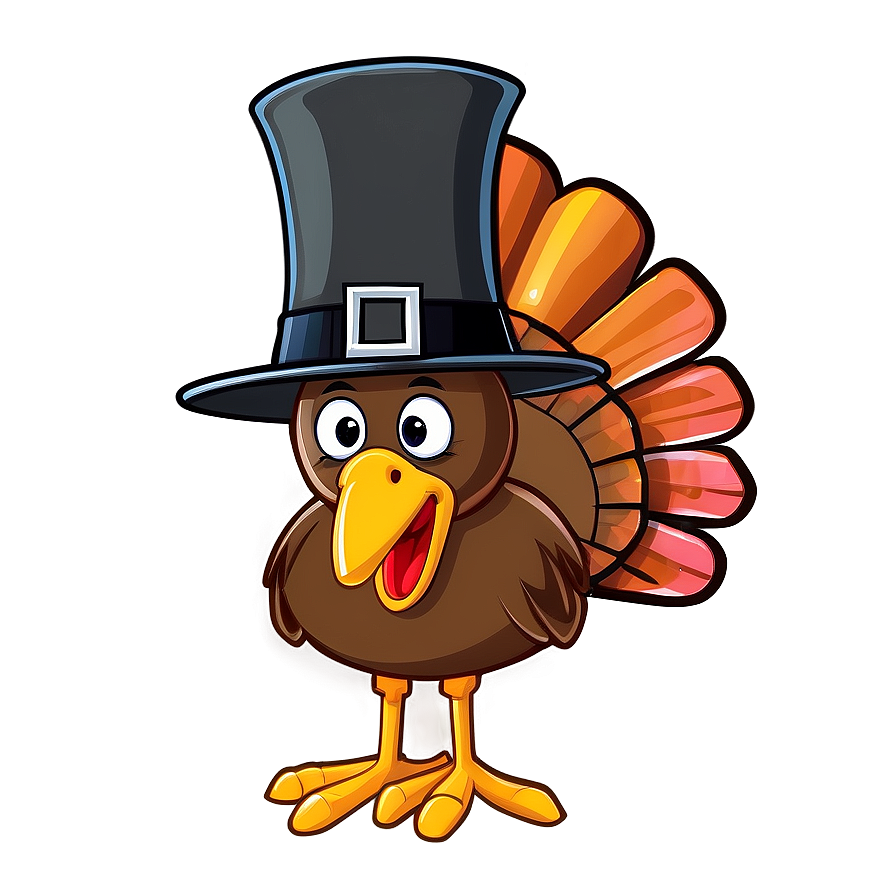 Turkey Cartoon With Hat Png 06272024