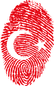 Turkish Flag Fingerprint PNG with transparent background