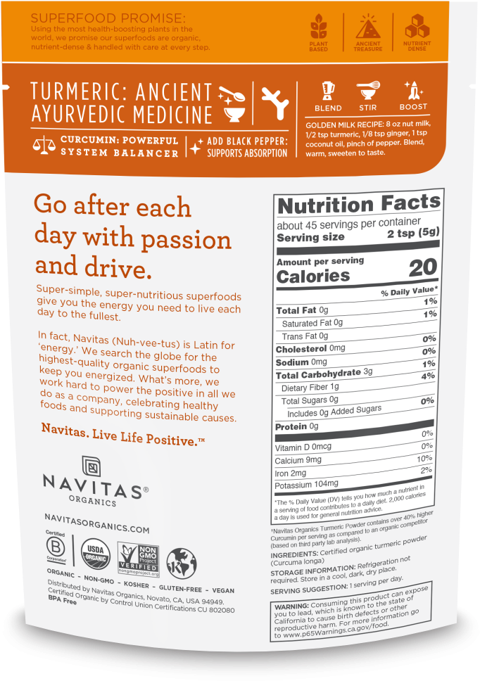 Turmeric Superfood Promotion Navitas Organics