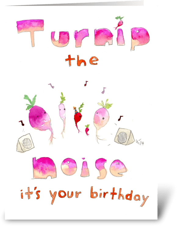 Turnip Themed Birthday Card