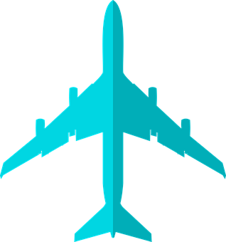 Turquoise Airplane Silhouette PNG with transparent background