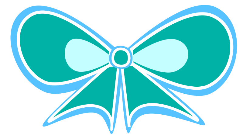 Turquoise Bow Graphic PNG image with a transparent background, free high-resolution download