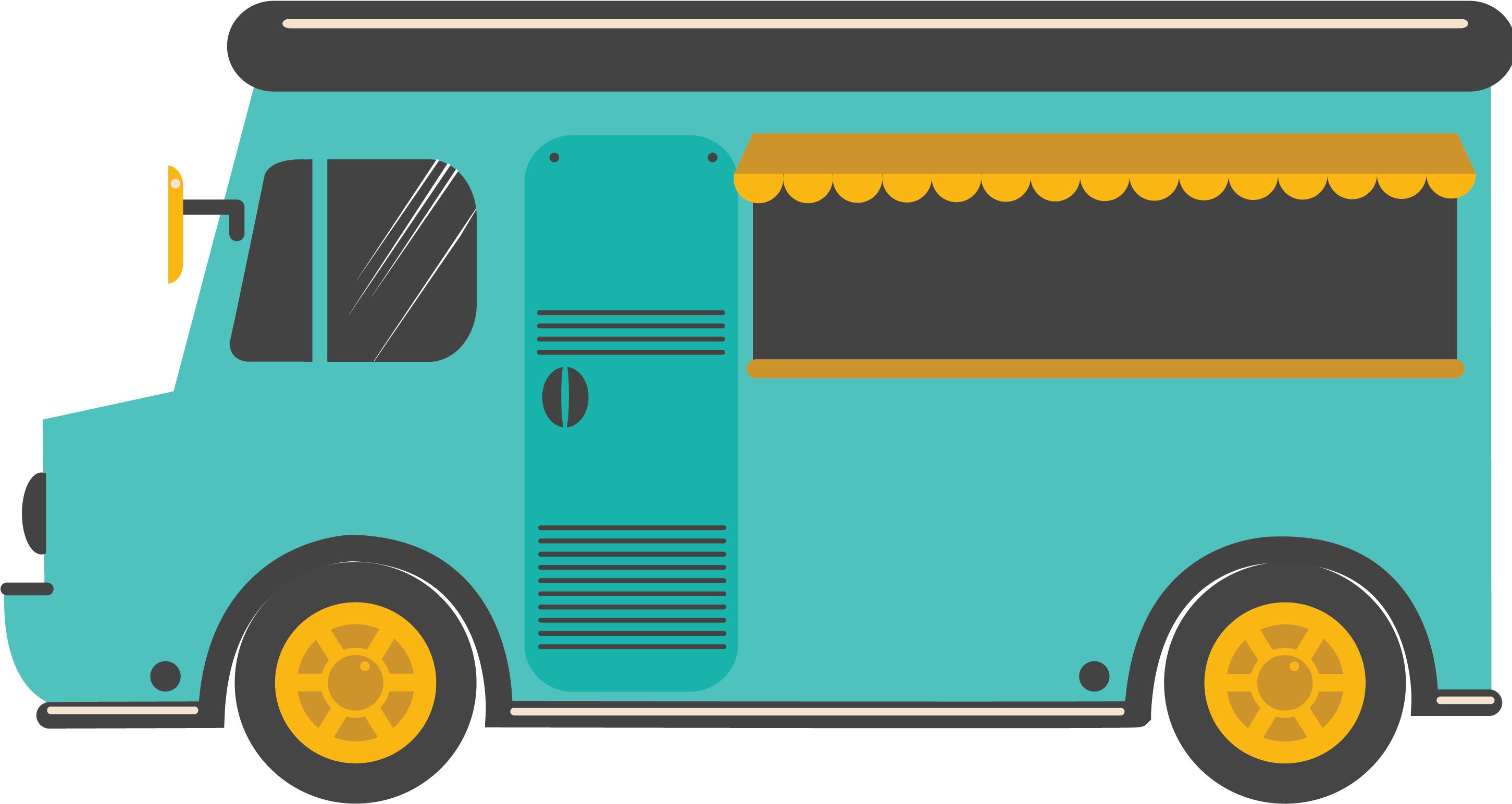 Turquoise Food Truck Vector