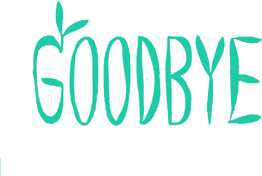 Turquoise Goodbye Text