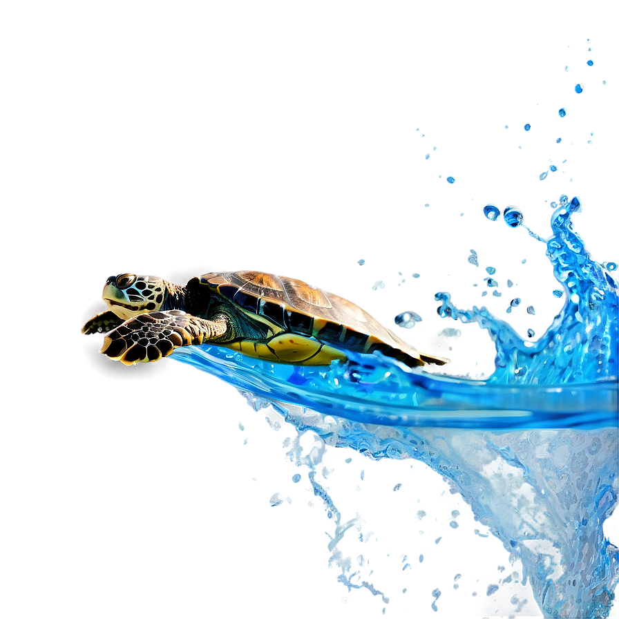 Turtle Making A Splash Png Mpm