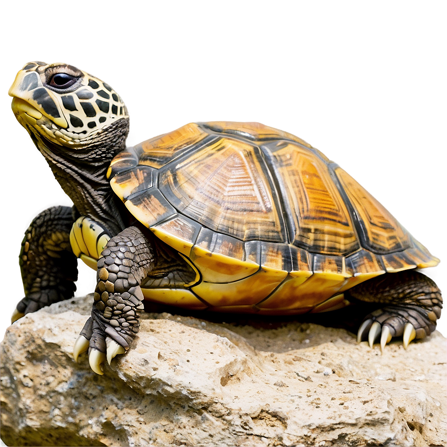 Turtle Sunbathing On Rock Png 55