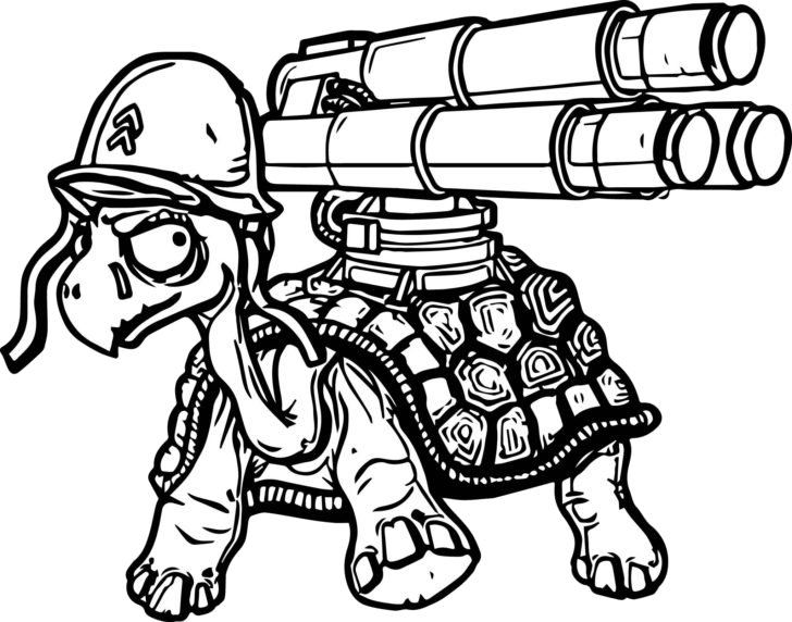 Turtle_with_ Rockets_ Coloring_ Page