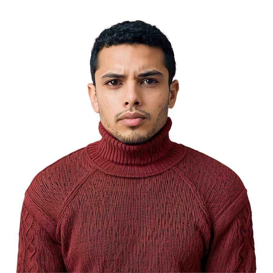 Turtleneck Red Sweater Png 06292024