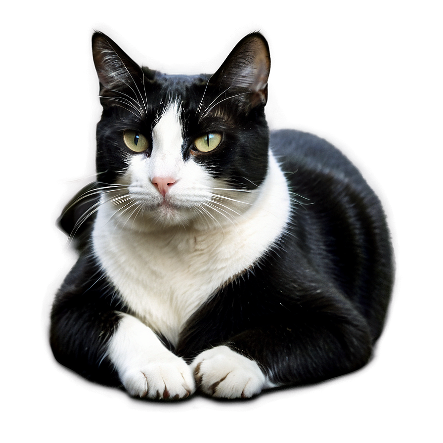 Tuxedo Cat Laying Down Png Hov