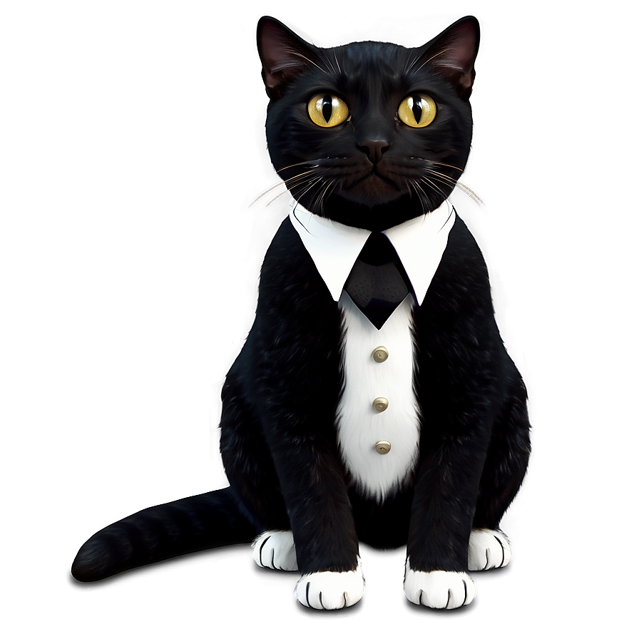 Tuxedo Cat With Red Collar Png Mvr