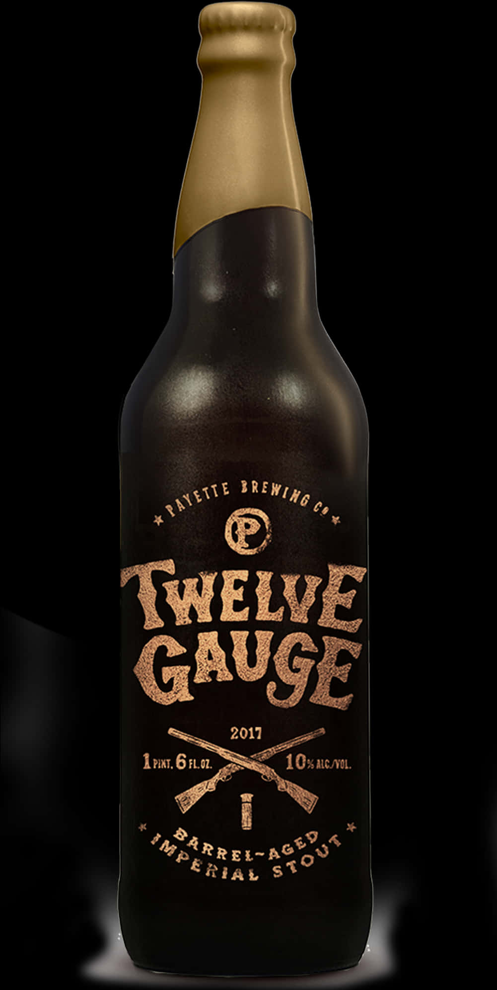 Twelve Gauge Barrel Aged Imperial Stout Bottle2017 PNG with transparent background
