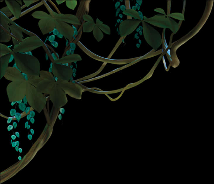 Twilight Vines Artistic Render PNG image with a transparent background, free high-resolution download