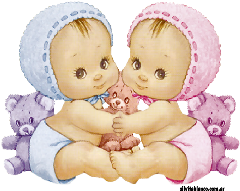 Twin Babies With Teddy Bears