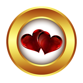 Twin Hearts Icon PNG with transparent background
